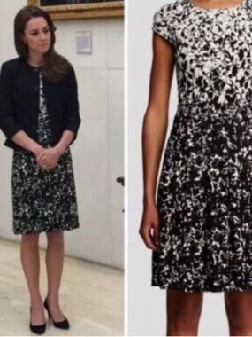 Tory Burch Sophia Print A-Line Dress (as seen on Kate Middleton) - Size Medium